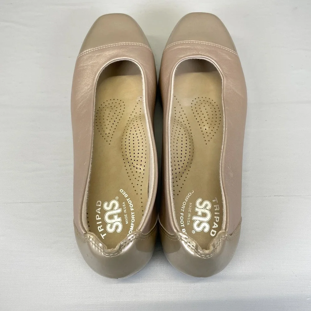 SAS Coco Ballet Flats Womens Size 8 N Beige Blush Leather Slip On Comfort Shoes